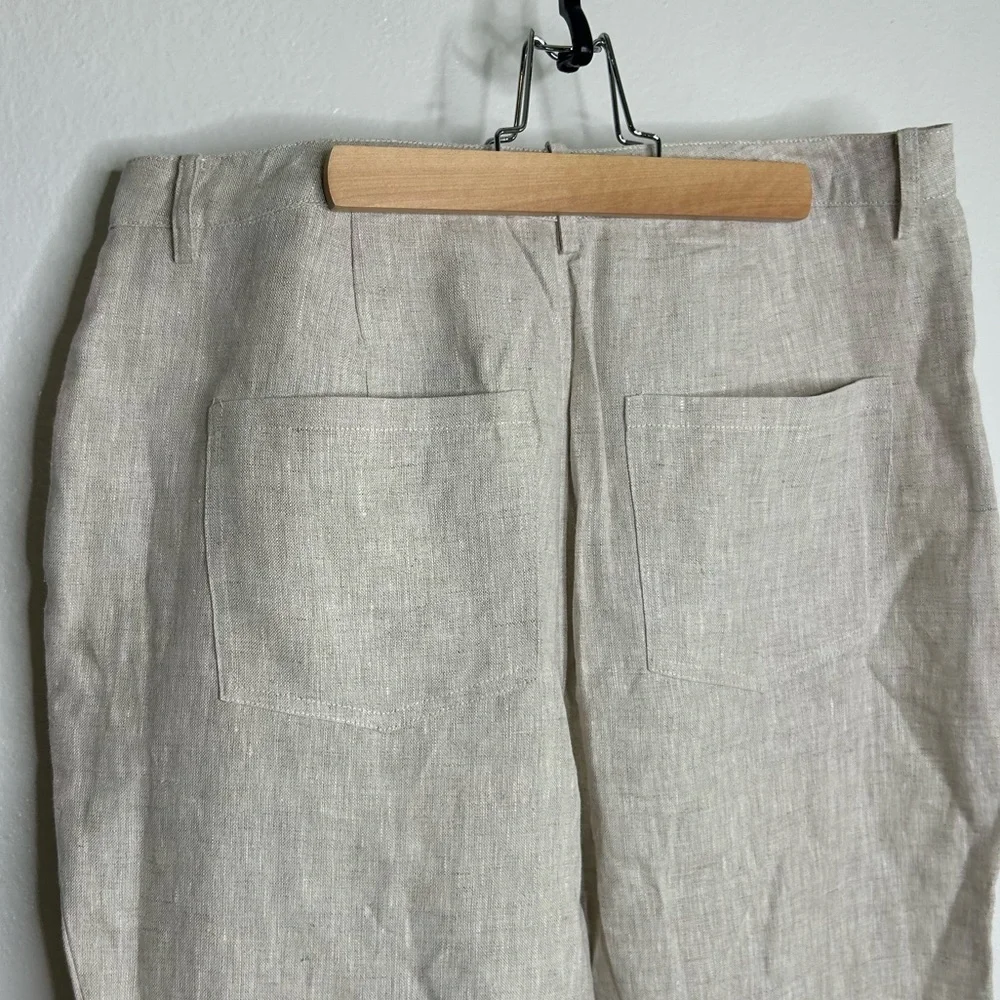 NWT NEW Reformation 100% Linen Freddie Straight Leg Trouser Pant in Oatmeal